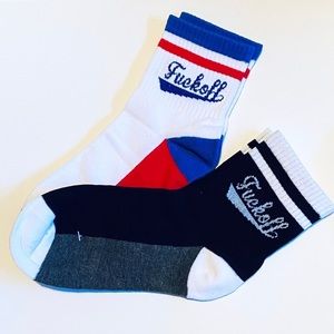 NWT Set of two swear f**k off tube socks. Skater novelty socks.